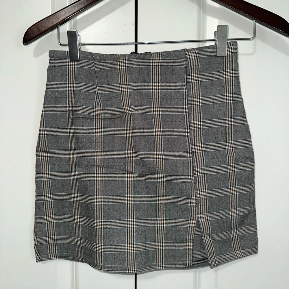 Windsor Stretch Plaid Lightweight Mini Pencil Skirt S